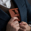 Minimalist Monogram Vintage Style - Personalized Leather Wallet