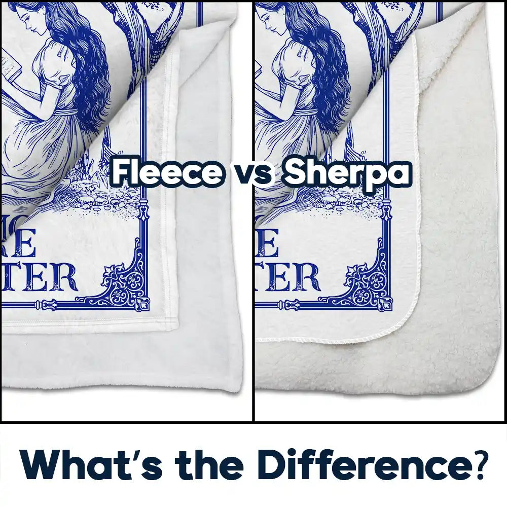 Reading,Gift For Yourself - And She Lived Happily Ever After Reading Chinoiserie Toile - Personalized Fleece Blanket, Sherpa Blanket