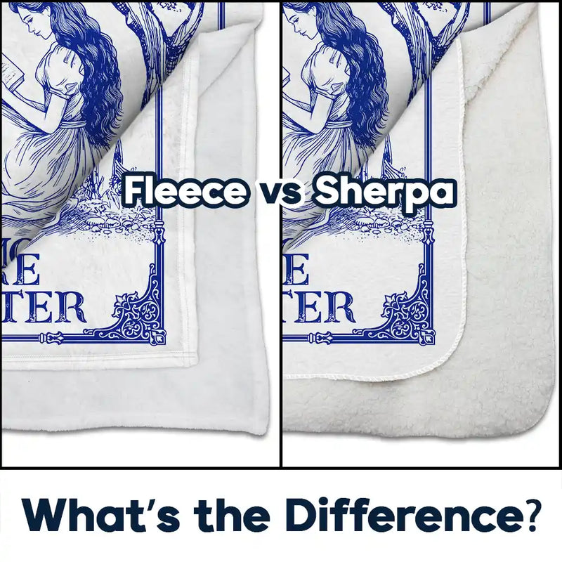 Reading,Gift For Yourself - And She Lived Happily Ever After Reading Chinoiserie Toile - Personalized Fleece Blanket, Sherpa Blanket