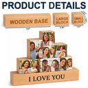 Old Best friends, Gift For Bestie - Custom Photo Besties Forever - Personalized Wooden Stacking Photo Blocks