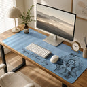 Gift For Husband,Gift For Father,Dad - Children,Photo - Pencil Sketch,Sentimental - Custom Photo Pencil Sketch Family Portrait Best Grandpa Dad Ever - Personalized Leather Desk Mat