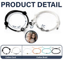 Gift For Mother,Gift For Daughter,Mom - Daughters (Adult),Love - Custom Photo Mother And Daughter Forever Linked Together - Personalized Photo Projection Bracelet Magnetic Initial