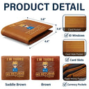 No Returns Or Refunds Flat Art Kids - Personalized Leather Wallet