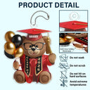 Graduation,Dad,Mom,Children,Gift For Sibling,Gift For Bestie - 3D Effect Graduation Bear - Personalized Acrylic Car Hanger