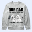 Dog Dad,Pet Lovers,Gift For Father,Custom Photo,Art Design,Playful,Photo - Pencil Sketch - White BG - Custom Photo Pencil Sketch Art Dog Dad The Man The Myth The Snack Dealer - Personalized T Shirt