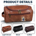 Gift For Yourself,Gift For Women,Gift For Men,Travel,Happy - All My Travel Crap - Personalized Leather Toiletry Bag