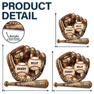 Baseball,Sport Mom,Gift For Mother,Happy - Baseball Icon We Caught The Best Mom - Personalized Window Hanging Suncatcher Ornament