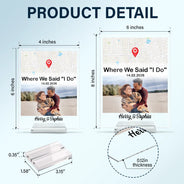 Gift For Couples,Gift For Girlfriend,Gift For Boyfriend,Love,Gift For Wife,Gift For Husband,Wedding - Location Map Custom Photo Where We Said I Do - Personalized Vertical Rectangle Acrylic Plaque