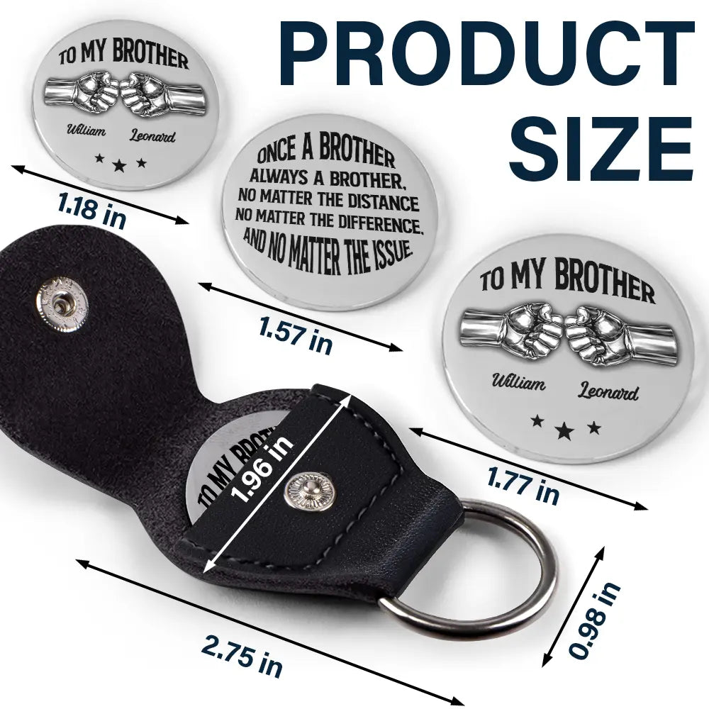 Gift For Brothers, Happy, Gift For Bestie - Once A Brother Always A Brother - Personalized Leather Pocket Hug