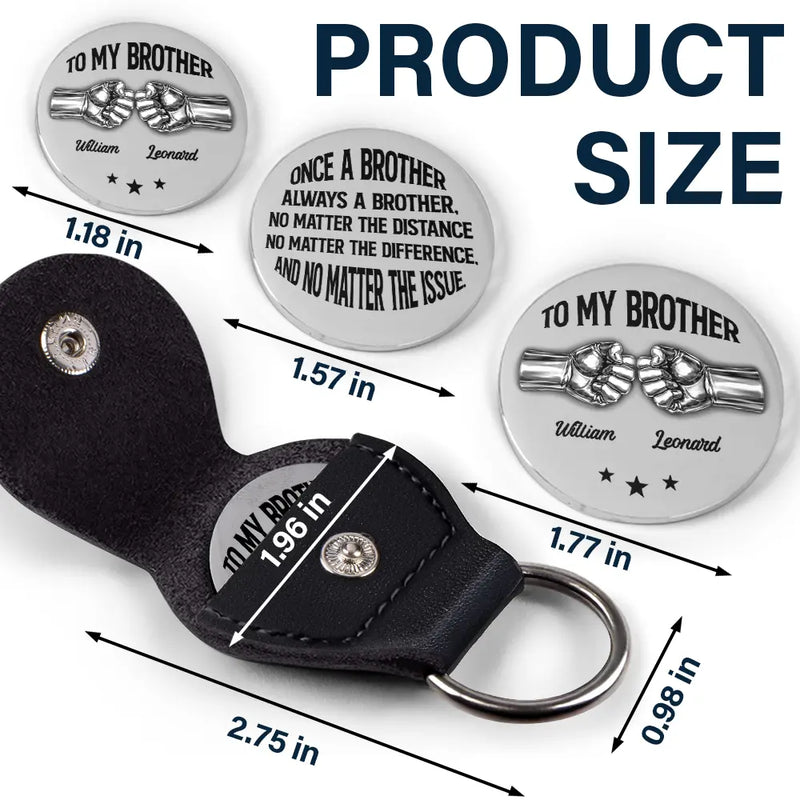 Gift For Brothers, Happy, Gift For Bestie - Once A Brother Always A Brother - Personalized Leather Pocket Hug