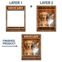 Dog Lovers,Pet Lovers,Cat Lovers,Funny - Custom Photo Drive Safe We’re Waiting At The Door Dog Cat Pet Vintage - Personalized Custom Shaped Car Visor Clip