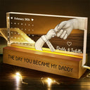 New Dad,New Mom,New baby,Gift For Father,Gift For Mother - Calendar The Day You Became My Dad Mom - Personalized Rectangle LED Light