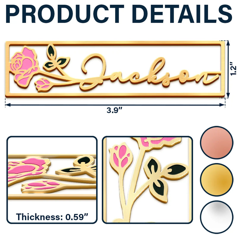 Reading, Gift For Yourself, Gift For Women, Happy - Birth Month Flower Bookish Keepsake - Personalized Metal Bookmark