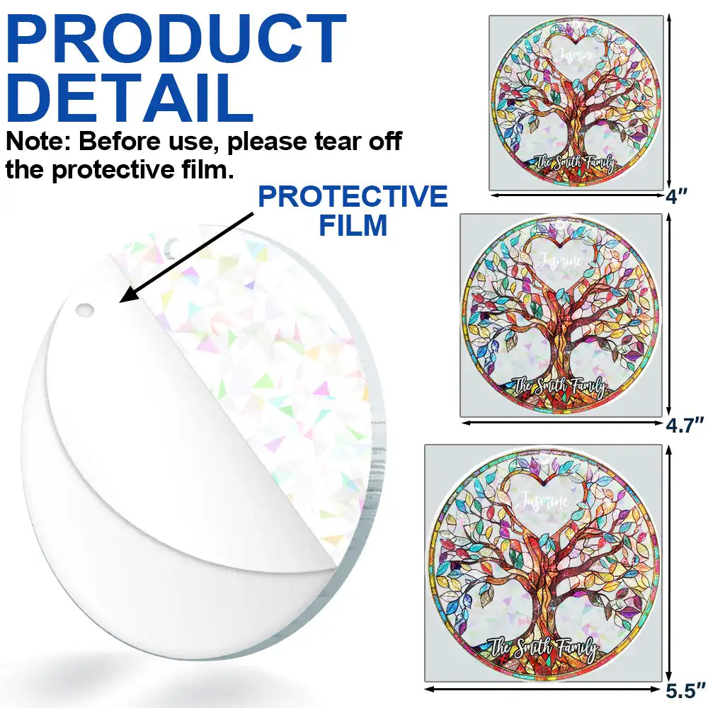 Christmas,Family,Parents,Gift For Grandparents - Family Unbreakable Bond Tree Of Life - Personalized Holographic Acrylic Ornament