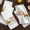 Custom Photo,Art Design,Family,Cozy,Photo - Colored Pencil  - Custom Photo Colored Pencil Sketch Our First Home Family Parents - Personalized Kitchen Towel