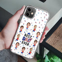 Gift For Mother,Gift For Grandma,Happy,Gift For Father,Gift For Grandpa,Independence Day,Photo,Icon,Humorous - Custom Photo Stars & Stripes Best Dad Mom Grandpa Grandma Ever - Personalized Clear Phone Case