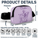Custom Photo,Beach,Art Design,Summer,Pet Lovers,Playful,Photo - Pencil Sketch - Remove BG - Custom Photo Pencil Sketch Besties Dog Cat Funny Portrait - Personalized Crossbody Belt Bag
