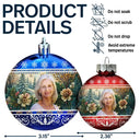Family,Christmas,Love - Custom Photo Vintage Memorial Christmas Winter Scene - Personalized Ball Ornament
