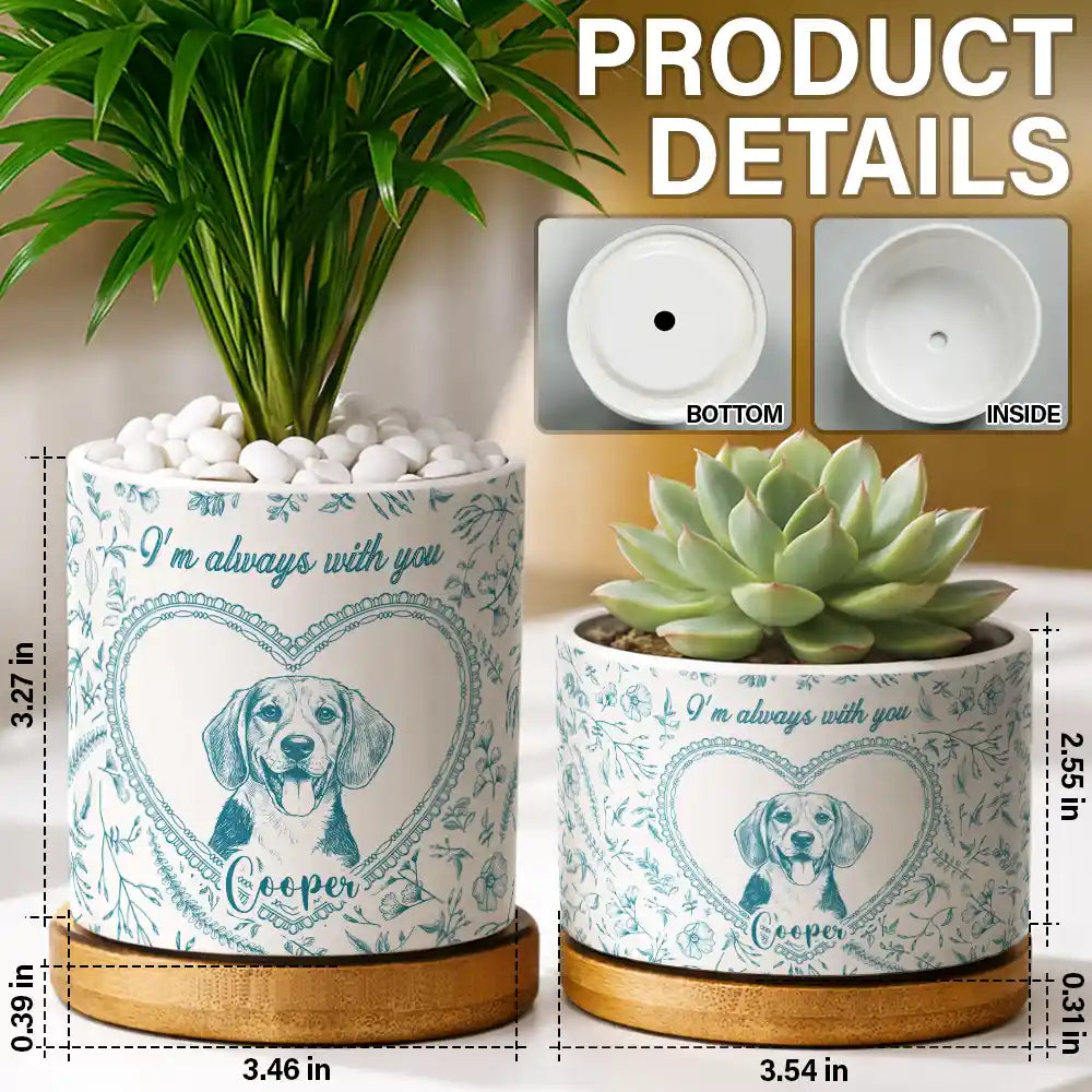 Art Design,Healing,Pet Memorial,Pet Lovers,Memorial,Photo - Pencil Sketch - Remove BG - Custom Photo Pencil Sketch Dog Cat Pet Portrait Toile Remembrance - Personalized Plant Pot