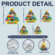 Christmas, Gift For Kids, Happy, Top Market, Vector - Christmas Gift For Kids - Personalized Little Builder Christmas Tree Acrylic Ornament