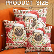 Art Design,Christmas,Custom Photo,Happy,Pet Lovers,Photo - Christmas Accessories 3D Cartoon Pet - Christmas Gifts For Pet Mom - Personalized Custom Photo Portrait Pillow