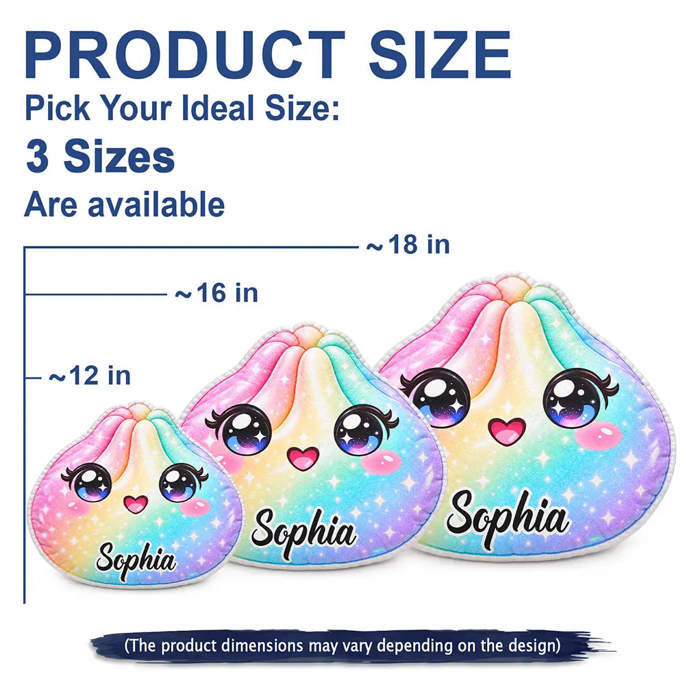 Christmas, Gift For Kids, Icon, Playful, Top Market - Gift For Kids Girls - Personalized Name & Rainbow Squishy Pillow