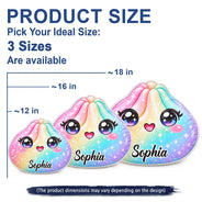Christmas, Gift For Kids, Icon, Playful, Top Market - Gift For Kids Girls - Personalized Name & Rainbow Squishy Pillow