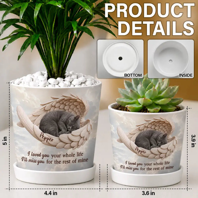 Art Design,Healing,Pet Memorial,Pet Lovers,Memorial,Photo - Sleeping Dog Cat Baby - Custom Photo Sleeping Angel If Love Alone Could Have Kept You Here Dog Cat Remembrance - Personalized Plant Pot