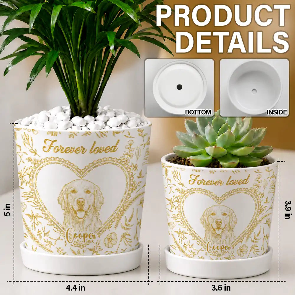 Art Design,Healing,Pet Memorial,Pet Lovers,Memorial,Photo - Pencil Sketch - Remove BG - Custom Photo Pencil Sketch Dog Cat Pet Portrait Toile Remembrance - Personalized Plant Pot
