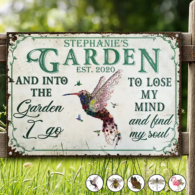 And Find My Soul Garden Floral Art - Birthday, Housewarming Gift For Her, Him, Gardener, Outdoor Decor - Personalized Custom Classic Metal Signs