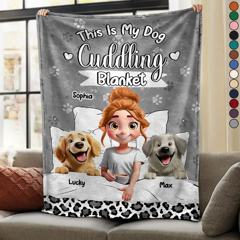 My Dog Cuddling Blanket - Personalized Fleece Blanket, Sherpa Blanket