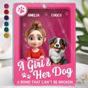 Dog Lovers, Dog Mom, Dog Dad, Happy - A Girl And Her Dogs - Personalized Custom Shaped Acrylic Plaque