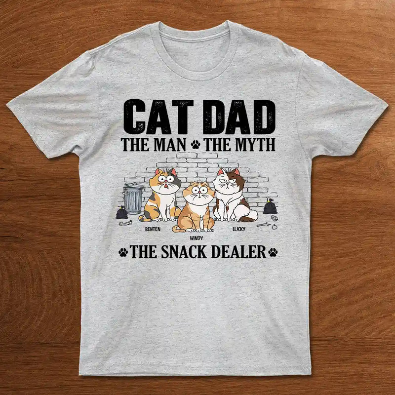 The Man The Myth The Snack Dealer - Gift For Cat Dad - Personalized T Shirt