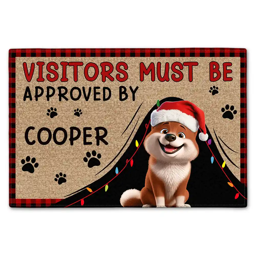 Visitors Must Be Approved By Dog Christmas - Personalized Doormat