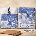 Reading, Gift For Yourself, Gift For Women, Happy - Once Upon A Time Reading Toile Pattern - Personalized Book Sleeve