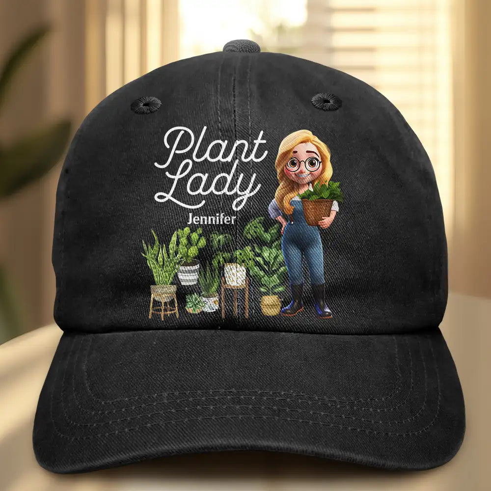 Plant Lady - Personalized Vintage Washed Denim Cap
