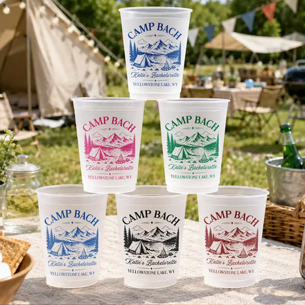 Camp Bachelorette Party - Personalized Frosted Cups