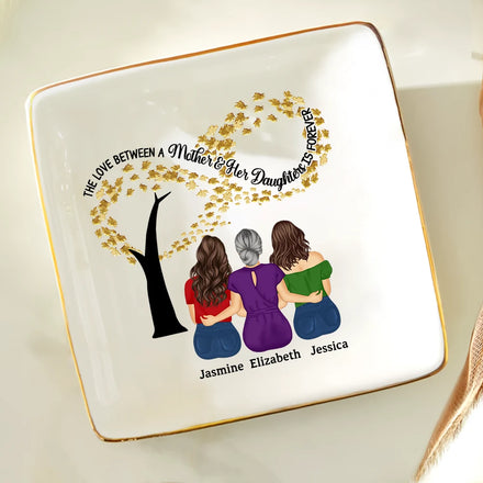 Infinity Tree The Love Between A Mother & Her Daughters Sons - Personalized Ring Dish