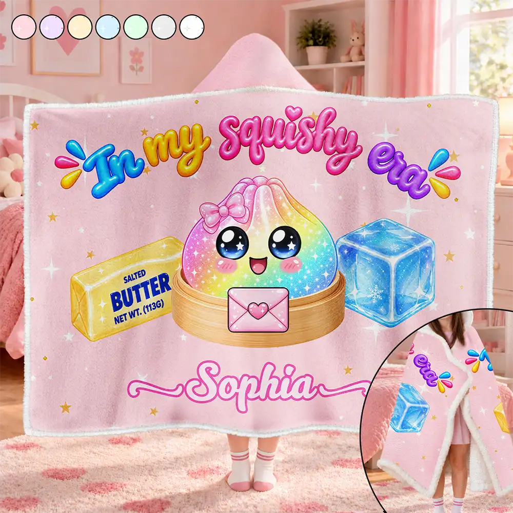 Christmas Gift For Girls Squishy Lover - Personalized Name The Year Of Squishy Hunting Wearable Hooded Blanket