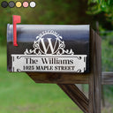 Family, Happy - Welcome Family Name Monogram - Personalized Mailbox Cover