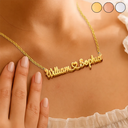 Gift For Couples,Love - Couples Initials Heart Sign Name - Personalized Letter Necklace