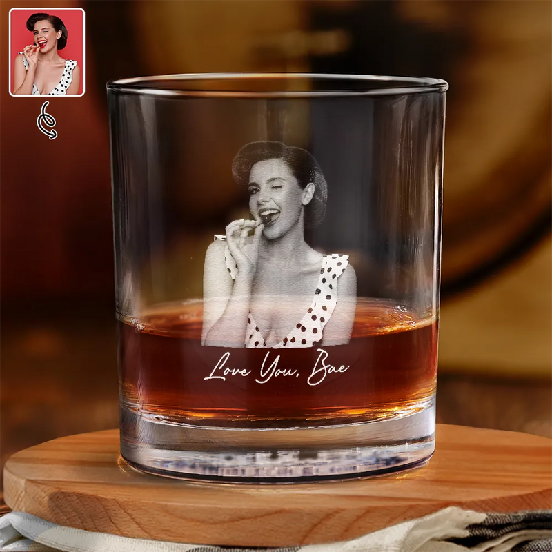 Gift For Couples,Gift For Husband,Gift For Wife,Gift For Boyfriend,Gift For Girlfriend,Love - Custom Photo Wife Girlfriend Sexy Photo - Personalized Whiskey Glass