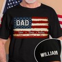 Stars & Stripes US Flag American Dad Grandpa - Personalized T Shirt - Gift For Father,Gift For Grandpa,Independence Day,Custom Text,Confident