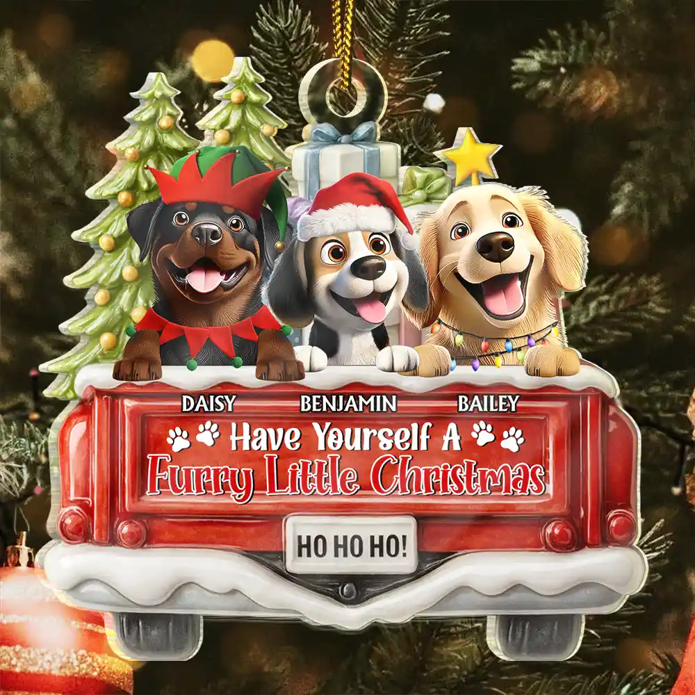 Have Yourself A Furry Little Christmas - Personalized Custom Shaped Acrylic Ornament