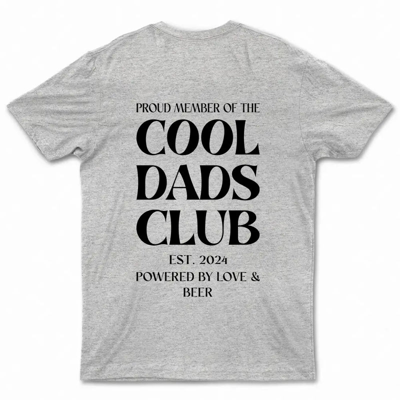 Gift For Father,Gift For Grandpa,Non-Eng,Photo - Pencil Sketch,Photo - Pencil Sketch (Dark BG),Humorous - Custom Photo Pencil Sketch Art Cool Dads Club Powered By Love - Personalized T Shirt