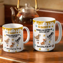 Dog Dad,Cat Dad,Pet Dad,Dog Mom,Cat Mom,Pet Mom,Top Market,Vector,Playful - 3D Inflated Effect Dad Thanks For Putting Up With My Sh*t - Personalized White Edge-to-Edge Mug