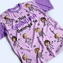 Gift For Grandma,Gift For Mother,Love,Stick Figure - Custom Photo This Grandpa Grandma Dad Mom Belongs To Kids Pet - Personalized Full Print T Shirt