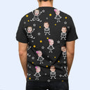 Gift For Grandma,Gift For Mother,Love,Stick Figure - Custom Photo This Grandpa Grandma Dad Mom Belongs To Kids Pet - Personalized Full Print T Shirt