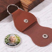 Pet Lovers,Cat Lovers,Dog Lovers,Sad,Memorial - Custom Photo I'll Walk Beside You Every Day Memorial - Personalized Leather Pocket Hug