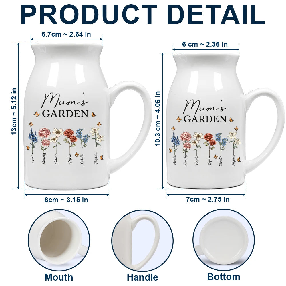 Grandma's Garden Birth Flowers - Personalized Ceramic Flower Vase